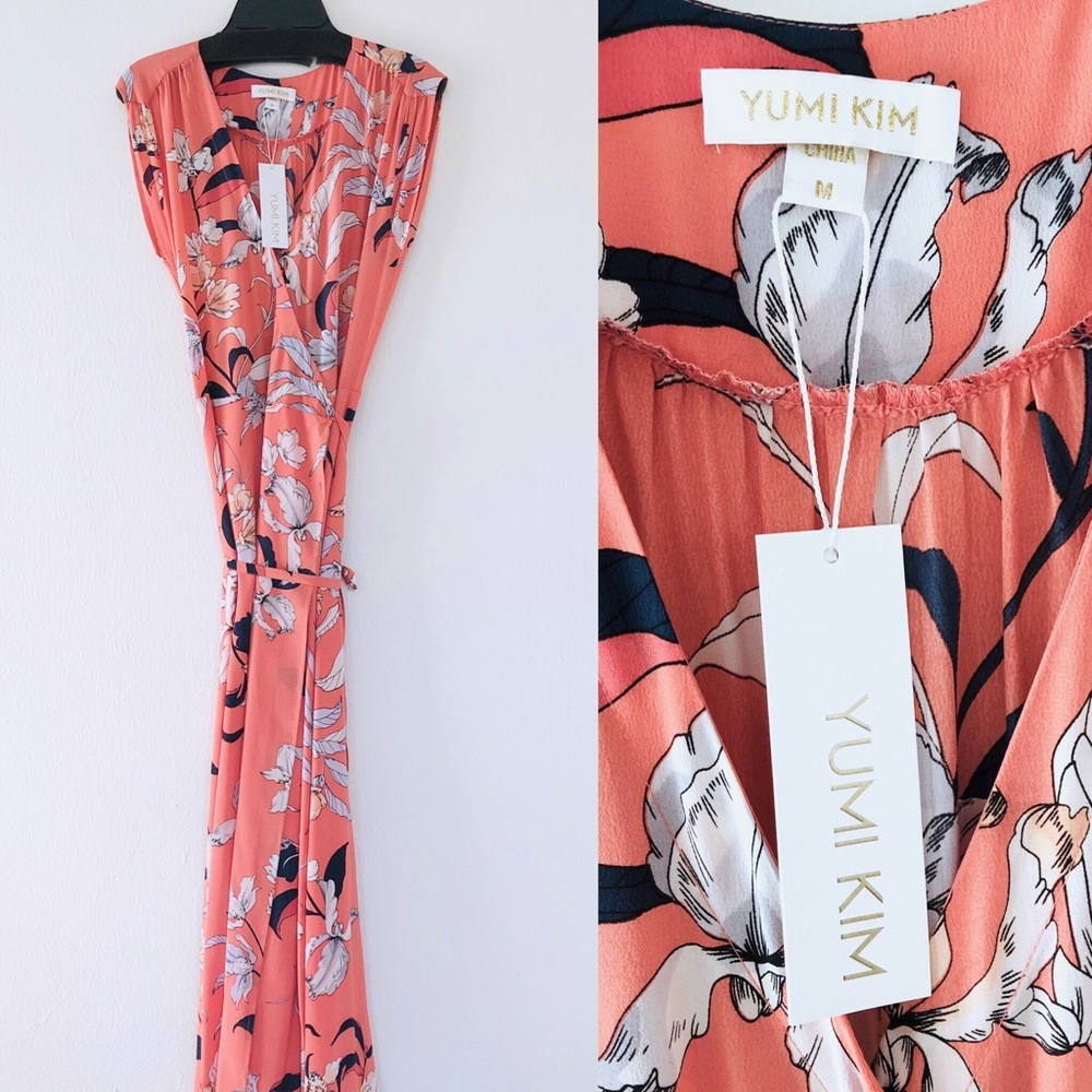✨HPx2!✨ NWT Yumi Kim Coral Wrap Dress - Picture 5 of 6